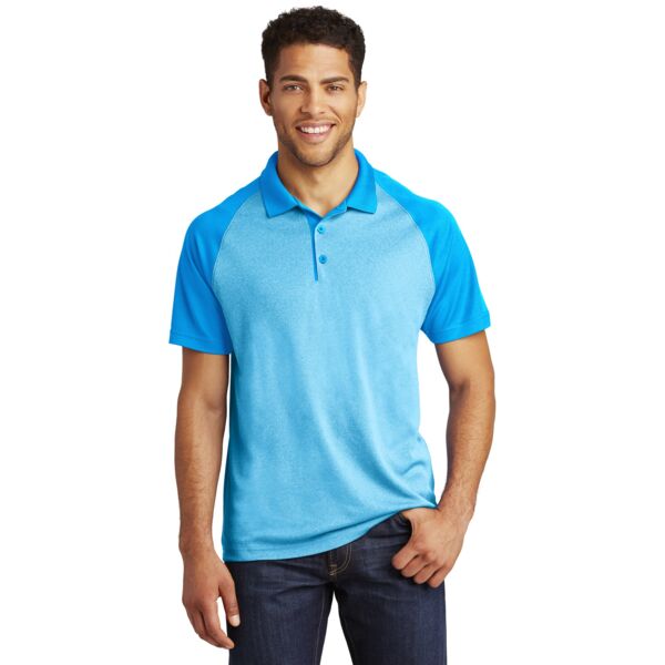 PosiCharge ® RacerMesh ® Raglan Heather Block Polo Thumbnail