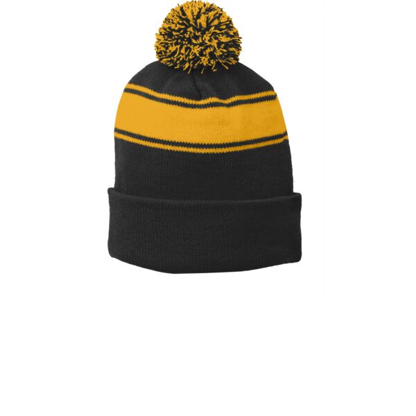 Stripe Pom Pom Beanie Thumbnail